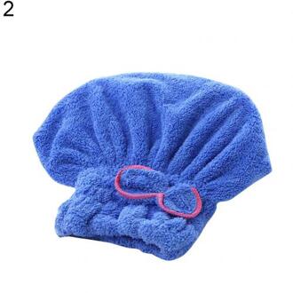 Vrouwen  'S Fleece Quick Droog Haar Hoed Baden Tool Drogen Handdoek Bad Cap Hair Care & Styling Blauw