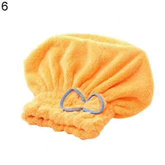 Vrouwen  'S Fleece Quick Droog Haar Hoed Baden Tool Drogen Handdoek Bad Cap Hair Care & Styling Oranje