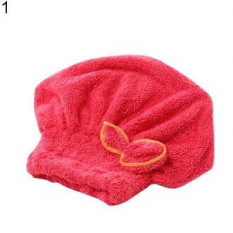 Vrouwen 'S Fleece Quick Droog Haar Hoed Baden Tool Drogen Handdoek Bad Cap Hair Care & Styling watermeloen rood