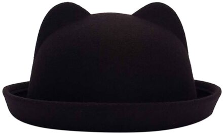 Vrouwen Samenpersbare Wolvilt Outback Hoed Leuke Kat Cap Zon Hoeden Caps Strand chapeau femme sombrero mujer gorro muts pet zwart