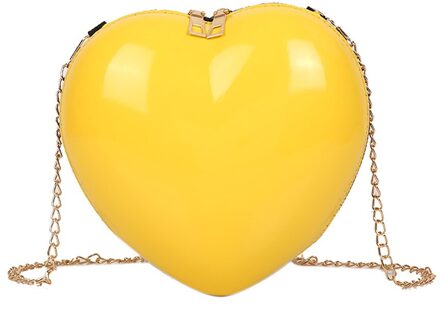 Vrouwen Schoudertas Rits Hartvormige Crossbody Tas Eenvoudige Mode Messenger Beroemde Tassen # Yjp geel