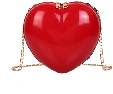 Vrouwen Schoudertas Rits Hartvormige Crossbody Tas Eenvoudige Mode Messenger Beroemde Tassen # Yjp rood