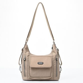 Vrouwen Schoudertas Vrouwen Postman Bag Reistas Multi-Functionele Grote Capaciteit Nylon Crossbody tas Bo Abrikoos