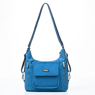 Vrouwen Schoudertas Vrouwen Postman Bag Reistas Multi-Functionele Grote Capaciteit Nylon Crossbody tas Bo Blauw