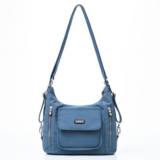Vrouwen Schoudertas Vrouwen Postman Bag Reistas Multi-Functionele Grote Capaciteit Nylon Crossbody tas Bo dusty blauw