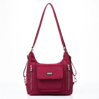 Vrouwen Schoudertas Vrouwen Postman Bag Reistas Multi-Functionele Grote Capaciteit Nylon Crossbody tas Bo Grape paars