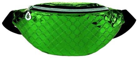 Vrouwen Shiny Lederen Borst Zak Tiener Meisjes Mode Effen Taille Pak Vrouwelijke Toevallige Sport Fanny Schouder Crossbody Pack groen