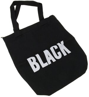 Vrouwen Shopper Tote Bag Eco Winkelen Canvas Tas Brief Afdrukken Reizen Schouder Handtas Doek Opvouwbaar Herbruikbare Dames Tas Tote zwart