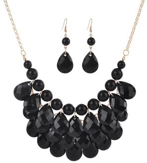 Vrouwen Sieraden Sets Bohemian Kristal Kralen Multi Layer Verklaring Ketting Set Bruiloft Parure Bijoux Femme C