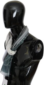 Vrouwen Sjaal met grijs wol-viscose patroon en merknaam Veelkleurig - One Size