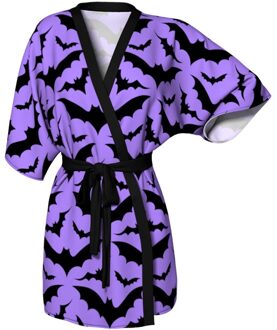 Vrouwen Sjaal Vleermuis Print Kimono Half Mouw Gewaden Vest Top Cover Up Jas Vrouwelijke Slapen Nachtjapon Met Riem #3 XL