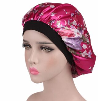 Vrouwen Slaap Cap Zachte Zijde Satijn Nachtrust Cap Haar Motorkap Hoed Zijde Comfortabele Hoofd Cover Brede Elastische Band Haar verlies Cap 2