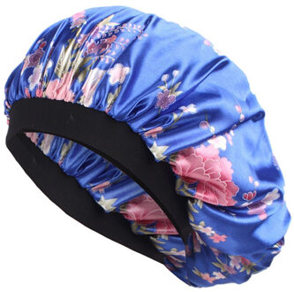 Vrouwen Slaap Cap Zachte Zijde Satijn Nachtrust Cap Haar Motorkap Hoed Zijde Comfortabele Hoofd Cover Brede Elastische Band Haar verlies Cap 6