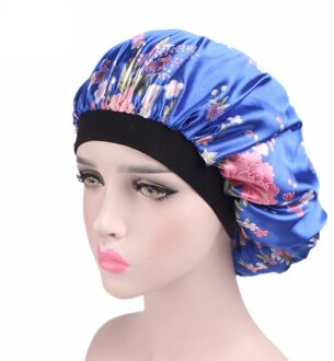 Vrouwen Slaap Cap Zachte Zijde Satijn Nachtrust Cap Haar Motorkap Hoed Zijde Comfortabele Hoofd Cover Brede Elastische Band Haar verlies Cap 9