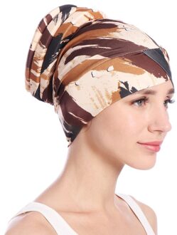 Vrouwen Slaap Zachte Tulband Pre Gebonden Katoen India Chemo Cap Beanie Tulband Hoofddeksels Badmuts style4
