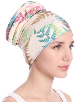 Vrouwen Slaap Zachte Tulband Pre Gebonden Katoen India Chemo Cap Beanie Tulband Hoofddeksels Badmuts style6