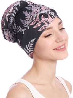 Vrouwen Slaap Zachte Tulband Pre Gebonden Katoen India Chemo Cap Beanie Tulband Hoofddeksels Badmuts style7