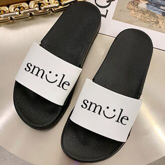 Vrouwen Slippers Glimlach Brief Zomer Strand Mode Open Teen Sandalen Comfortabele Antislip Vrouwelijke Outdoor Harajuku Schoenen 37