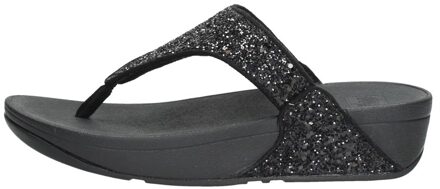 Vrouwen Slippers -  Lulu toe glitter - Zwart - Maat 41