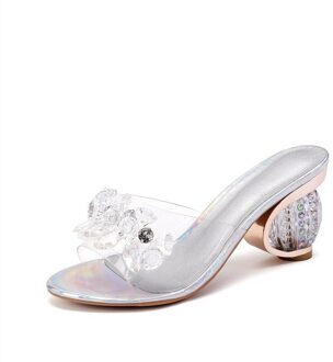 Vrouwen Slippers Zomer Kristal Transparante Jelly Sandalen Pompen Vrouwen Open Teen Strange Hoge Hakken Dames Mode Vrouwelijke Schoenen 9