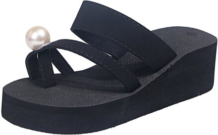 Vrouwen Slippers Zomer Mode Kleur Diamant Slippers Zoete Strand Fip Flops Platform Strand Schoenen Femme Wedge Sandalia Schoenen 42