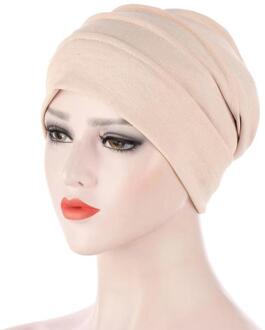 Vrouwen Solid Bamboe Gezamenlijke Stof Baggy Hoed Satijn Voering Chemo Cap Met Elastische Band Night Sleep Cap Hoofddeksels Haar accessoires C4-Beige
