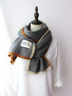 Vrouwen Solid Kasjmier Sjaals Lady Winter Thicken Warme Zachte Pashmina Sjaals Wraps Roze Zwarte Vrouwelijke Gebreide Wol Lange Sjaal Grijs