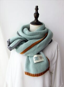 Vrouwen Solid Kasjmier Sjaals Lady Winter Thicken Warme Zachte Pashmina Sjaals Wraps Roze Zwarte Vrouwelijke Gebreide Wol Lange Sjaal groen