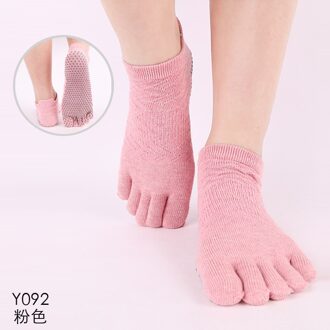 Vrouwen Split Tenen Yoga Sokken Siliconen Antislip Pilates Sokken Dames Katoenen Vijf-Vinger Sport Sokken Ballet MKG819 Y092-roze