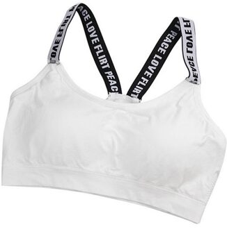 Vrouwen Sportbeha Yoga Effen Kleur Fitness Cross Bandjes Mooie Zwarte Bras Ademende Tube Tops Sport Yoga Bras wit