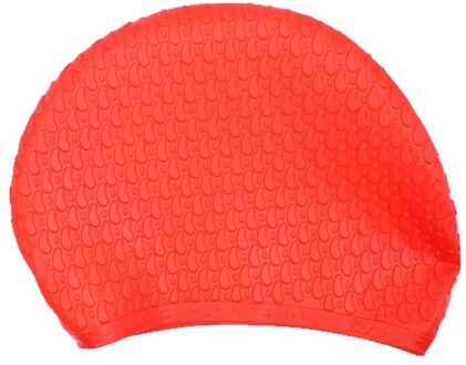 Vrouwen Strand Zwembad Badmuts Water Sport Solid Outdoor Universele Duiken Bescherming Elastische Waterdichte Siliconen Volwassenen Zomer Rood