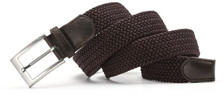 Vrouwen Stretch Twist Geweven Riem Wax Touw Gevlochten Tailleband Mode Casual Vrouwelijke Riem Voor Jeans Jurk Metalen Gesp Riemen zwart / 115cm