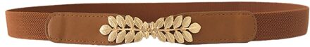 Vrouwen Taille Band Mode Pu Zwart Wit Dunne Elastische Taille Riem Jurk Kleding Accessoires Mujer Riem Voor Dames # L20 khaki