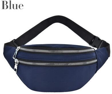 Vrouwen Taille Zakken Pak Ongedwongen Borst Zak Riem Bum Bag Vrouwelijke Telefoon Portemonnee Borst Tas Bolso Crossbody Schoudertassen blauw