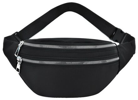 Vrouwen Taille Zakken Pak Ongedwongen Borst Zak Riem Bum Bag Vrouwelijke Telefoon Portemonnee Borst Tas Bolso Crossbody Schoudertassen zwart