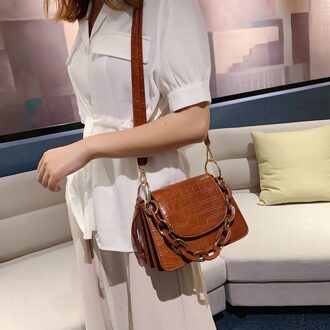 Vrouwen tas crossbody tassen voor vrouwen tassen handtassen vrouwen bekende merken Luxe leuke lederen Dames Ketting Zak bruin groot