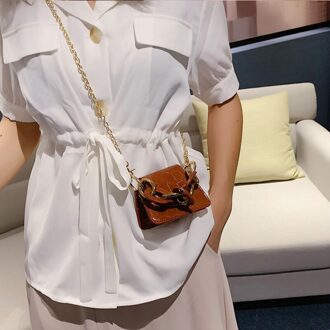Vrouwen tas crossbody tassen voor vrouwen tassen handtassen vrouwen bekende merken Luxe leuke lederen Dames Ketting Zak bruin klein