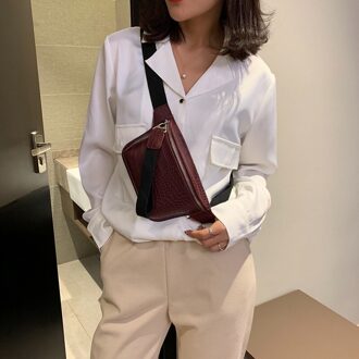 Vrouwen Tas Krokodil Multicolor Messenger Borst Tas Clutch Vrouwelijke Pu Lederen Handtas Cross Body Bag Bourgondië