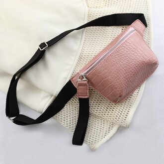 Vrouwen Tas Krokodil Multicolor Messenger Borst Tas Clutch Vrouwelijke Pu Lederen Handtas Cross Body Bag Roze