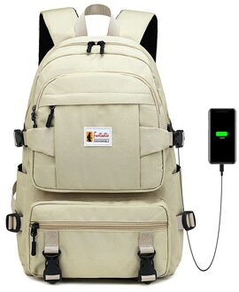 Vrouwen Tas Straat Nationale Tij Stijl Rugzak Grote Capaciteit Meisje Waterdichte Rugzak Outdoor Middelbare School Student Zakken Grijs