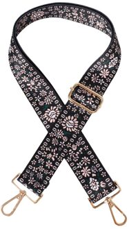 Vrouwen Tas Strap Classic Textuur Creatieve Chic Brede Schouder Crossbody Handtassen Verstelbare Bloem Gedrukt Riemen stijl six