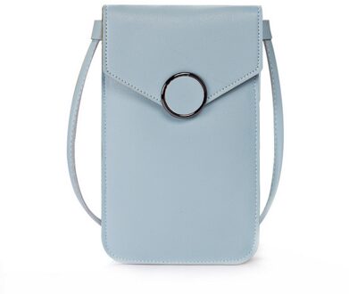 Vrouwen Tas Touch Screen Mobiele Telefoon Purse Smartphone Portemonnee Lederen Schouderband Handtas S10 Huawei P20 blauw