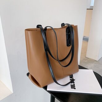 Vrouwen Tassen Handtas Grote Crossbody Mode Messenger Schoudertas Voor Vrouwelijke Zwarte Grote Totes Soft Pu Leer Boodschappentas Bolsa Bruin