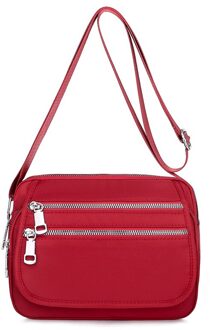 Vrouwen Tassen Multifunctionele Crossbody Tas Toevallige Schoudertassen Voor Dames Tassen Oxford Flap Vrouwelijke Kleine Zakken Rood