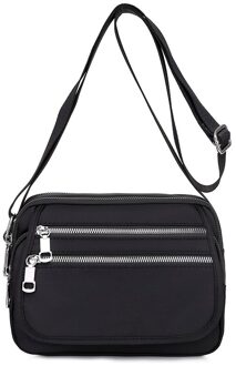 Vrouwen Tassen Multifunctionele Crossbody Tas Toevallige Schoudertassen Voor Dames Tassen Oxford Flap Vrouwelijke Kleine Zakken zwart