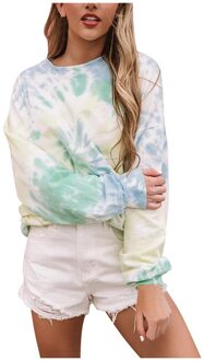 Vrouwen Tie Dye Sweatshirts Retro Stijlvolle Lange Mouwen Tops Meisjes Casual O-hals Truien Truien Herfst Streetwear Oversize Blouse