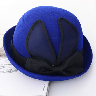 Vrouwen Top Hoed Bloem Mesh Fadora Hoed Tea Party Hoeden Winter Hoofddeksels voor Meisjes Dames Vrouwelijke Caps Gorro Fedora Chapeau femme HL0009 blauw