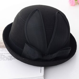 Vrouwen Top Hoed Bloem Mesh Fadora Hoed Tea Party Hoeden Winter Hoofddeksels voor Meisjes Dames Vrouwelijke Caps Gorro Fedora Chapeau femme HL0009 zwart