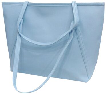 Vrouwen Totes Solid Kleur Blauw Roze Rood Zwart Zacht Leer Eenvoudige Hoge Grote Capaciteit Lady Messenger Handtas Satchel Schoudertassen lucht blauw