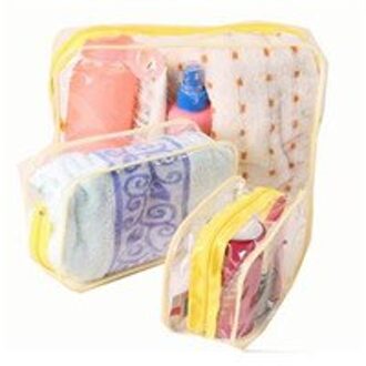 Vrouwen Transparant Clear Rits Makeup Tassen Travel Pvc Cosmetische Zakken Organizer Bad Wassen Make Up Tote Handtassen Case Neceser Mujer geel / L
